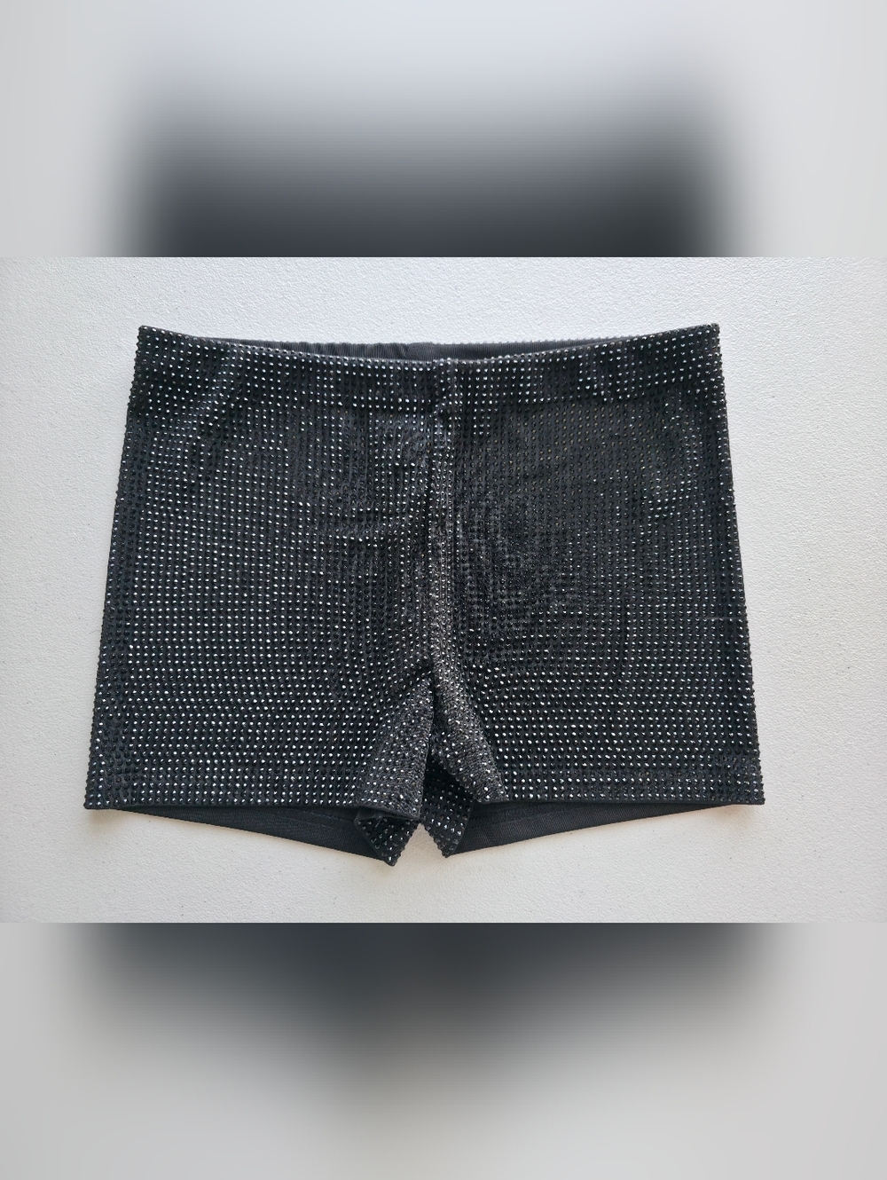 Papermoon Large Black Rhinestone Sparkly Festival Rave Party New Year Shorts